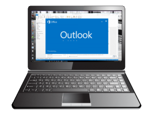Laptop: Newsletter Darstellung in Outlook